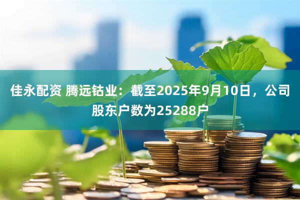 佳永配资 腾远钴业：截至2025年9月10日，公司股东户数为25288户